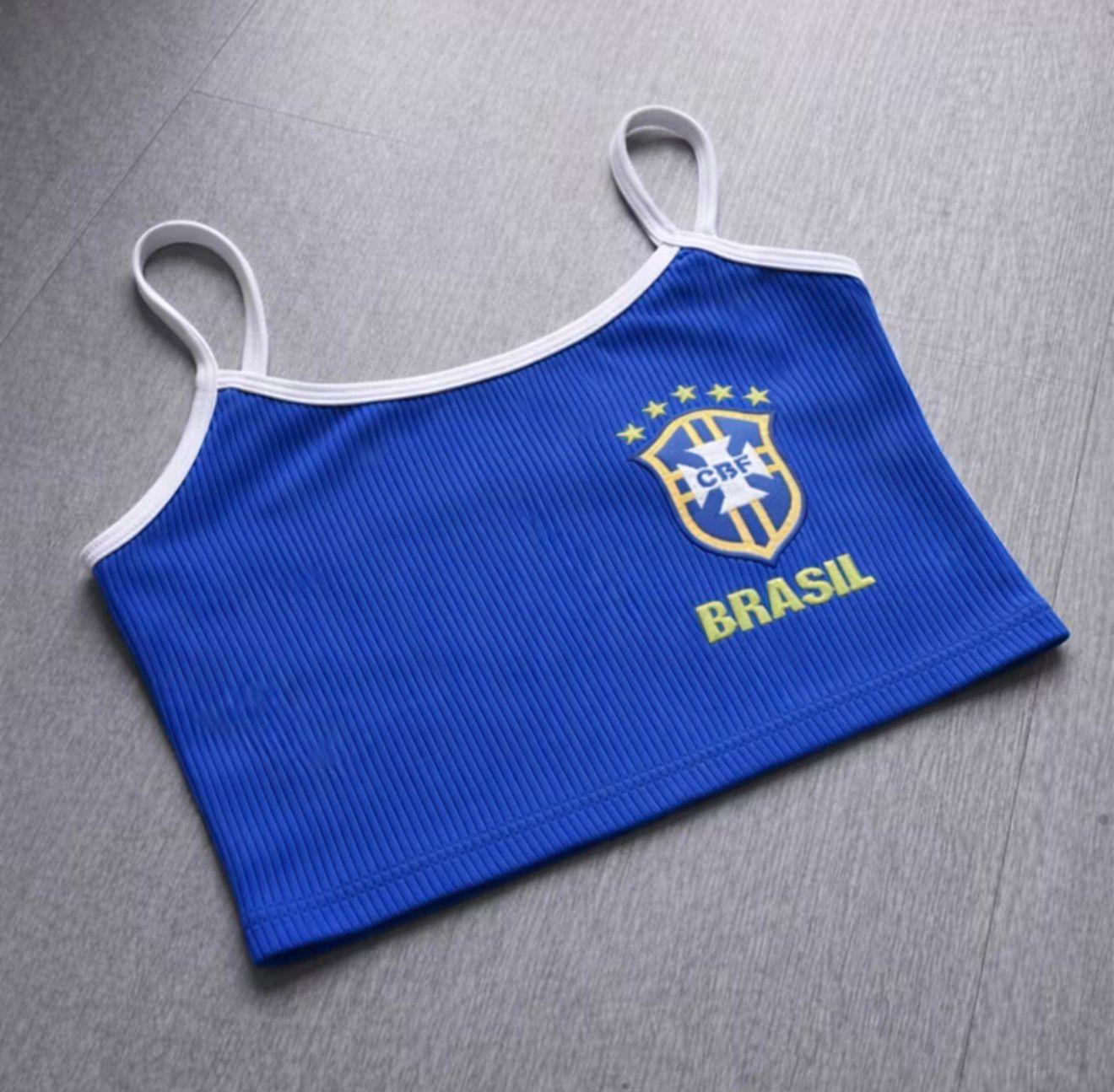 Cropped Canelado Brasil (Alças)