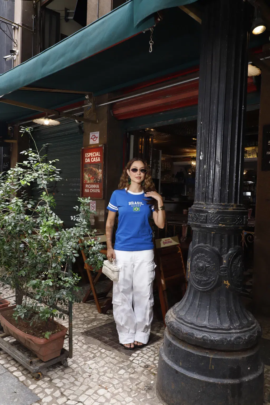 Camiseta Feminina Brasil Azul Listrada Uzzy 3